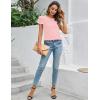 imageBlooming Jelly Women Dressy Casual Tops Business Work Blouses Summer Shirts Short Sleeve Crew Neck Outfits 2025Pink