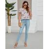 imageBlooming Jelly Women Dressy Casual Tops Business Work Blouses Summer Shirts Short Sleeve Crew Neck Outfits 2025Pink Floral