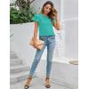 imageBlooming Jelly Women Dressy Casual Tops Business Work Blouses Summer Shirts Short Sleeve Crew Neck Outfits 2025Pool Blue