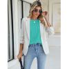 imageBlooming Jelly Women Dressy Casual Tops Business Work Blouses Summer Shirts Short Sleeve Crew Neck Outfits 2025Pool Blue
