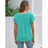 imageBlooming Jelly Women Dressy Casual Tops Business Work Blouses Summer Shirts Short Sleeve Crew Neck Outfits 2025Pool Blue