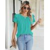 imageBlooming Jelly Women Dressy Casual Tops Business Work Blouses Summer Shirts Short Sleeve Crew Neck Outfits 2025Pool Blue