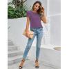 imageBlooming Jelly Women Dressy Casual Tops Business Work Blouses Summer Shirts Short Sleeve Crew Neck Outfits 2025Purple