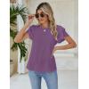 imageBlooming Jelly Women Dressy Casual Tops Business Work Blouses Summer Shirts Short Sleeve Crew Neck Outfits 2025Purple