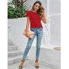 imageBlooming Jelly Women Dressy Casual Tops Business Work Blouses Summer Shirts Short Sleeve Crew Neck Outfits 2025Red