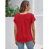 imageBlooming Jelly Women Dressy Casual Tops Business Work Blouses Summer Shirts Short Sleeve Crew Neck Outfits 2025Red
