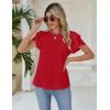 imageBlooming Jelly Women Dressy Casual Tops Business Work Blouses Summer Shirts Short Sleeve Crew Neck Outfits 2025Red