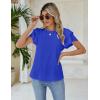 imageBlooming Jelly Women Dressy Casual Tops Business Work Blouses Summer Shirts Short Sleeve Crew Neck Outfits 2025Royal Blue