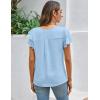 imageBlooming Jelly Women Dressy Casual Tops Business Work Blouses Summer Shirts Short Sleeve Crew Neck Outfits 2025Sky Blue
