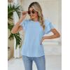 imageBlooming Jelly Women Dressy Casual Tops Business Work Blouses Summer Shirts Short Sleeve Crew Neck Outfits 2025Sky Blue