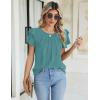 imageBlooming Jelly Women Dressy Casual Tops Business Work Blouses Summer Shirts Short Sleeve Crew Neck Outfits 2025Turquoise