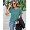 imageBlooming Jelly Women Dressy Casual Tops Business Work Blouses Summer Shirts Short Sleeve Crew Neck Outfits 2025Turquoise