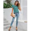imageBlooming Jelly Women Dressy Casual Tops Business Work Blouses Summer Shirts Short Sleeve Crew Neck Outfits 2025Turquoise