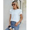 imageBlooming Jelly Women Dressy Casual Tops Business Work Blouses Summer Shirts Short Sleeve Crew Neck Outfits 2025White