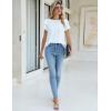 imageBlooming Jelly Women Dressy Casual Tops Business Work Blouses Summer Shirts Short Sleeve Crew Neck Outfits 2025White