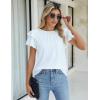 imageBlooming Jelly Women Dressy Casual Tops Business Work Blouses Summer Shirts Short Sleeve Crew Neck Outfits 2025White