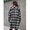 imageBlooming Jelly Womens Button Down Flannel Shirts Plaid Shacket Long Sleeve Collared Long Jacket CoatsBlack Plaid