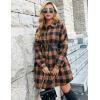 imageBlooming Jelly Womens Button Down Flannel Shirts Plaid Shacket Long Sleeve Collared Long Jacket CoatsBrown
