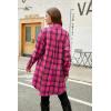 imageBlooming Jelly Womens Button Down Flannel Shirts Plaid Shacket Long Sleeve Collared Long Jacket CoatsHot Pink Plaid