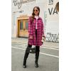 imageBlooming Jelly Womens Button Down Flannel Shirts Plaid Shacket Long Sleeve Collared Long Jacket CoatsHot Pink Plaid