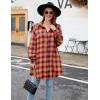 imageBlooming Jelly Womens Button Down Flannel Shirts Plaid Shacket Long Sleeve Collared Long Jacket CoatsOrange and Black Plaid