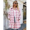 imageBlooming Jelly Womens Button Down Flannel Shirts Plaid Shacket Long Sleeve Collared Long Jacket CoatsPink Plaid