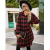 imageBlooming Jelly Womens Button Down Flannel Shirts Plaid Shacket Long Sleeve Collared Long Jacket CoatsRed Plaid 02