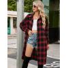 imageBlooming Jelly Womens Button Down Flannel Shirts Plaid Shacket Long Sleeve Collared Long Jacket CoatsRed Plaid 02