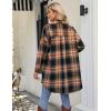 imageBlooming Jelly Womens Button Down Flannel Shirts Plaid Shacket Long Sleeve Collared Long Jacket CoatsSandy Brown and Black Plaid