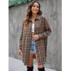 imageBlooming Jelly Womens Button Down Flannel Shirts Plaid Shacket Long Sleeve Collared Long Jacket CoatsSienna Plaid