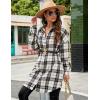 imageBlooming Jelly Womens Button Down Flannel Shirts Plaid Shacket Long Sleeve Collared Long Jacket CoatsWhite Plaid