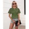 imageBlooming Jelly Womens Dressy Casual Blouses Short Sleeve Summer Shirts Business Work Tops Trendy OutfitsGreen
