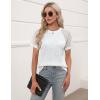 imageBlooming Jelly Womens Dressy Casual Blouses Short Sleeve Summer Shirts Business Work Tops Trendy OutfitsWhite