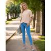 imageBlooming Jelly Womens Dressy Casual Blouses Short Sleeve Waffle Knit Pleated Business Tops Ladies Summer Trendy Work ShirtsApricot