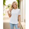 imageBlooming Jelly Womens Dressy Casual Blouses Short Sleeve Waffle Knit Pleated Business Tops Ladies Summer Trendy Work ShirtsWhite