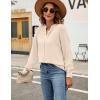 imageBlooming Jelly Womens Dressy Casual Tops Business Long Sleeve Shirts Black Work Blouses Fall Fashion 2024Apricot
