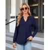 imageBlooming Jelly Womens Dressy Casual Tops Business Long Sleeve Shirts Black Work Blouses Fall Fashion 2024Dark Blue