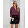 imageBlooming Jelly Womens Dressy Casual Tops Business Long Sleeve Shirts Black Work Blouses Fall Fashion 2024Dark Reddish Purple