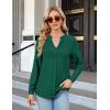 imageBlooming Jelly Womens Dressy Casual Tops Business Long Sleeve Shirts Black Work Blouses Fall Fashion 2024Green