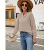 imageBlooming Jelly Womens Dressy Casual Tops Business Long Sleeve Shirts Black Work Blouses Fall Fashion 2024Khaki