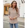 imageBlooming Jelly Womens Dressy Casual Tops Business Long Sleeve Shirts Black Work Blouses Fall Fashion 2024Khaki