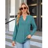 imageBlooming Jelly Womens Dressy Casual Tops Business Long Sleeve Shirts Black Work Blouses Fall Fashion 2024Turquoise