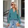 imageBlooming Jelly Womens Dressy Casual Tops Business Long Sleeve Shirts Black Work Blouses Fall Fashion 2024Turquoise