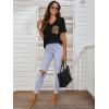 imageBlooming Jelly Womens Leopard Print Tops Loose V Neck Shirts Short Sleeve Blouses with PocketBlack
