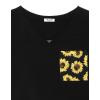 imageBlooming Jelly Womens Leopard Print Tops Loose V Neck Shirts Short Sleeve Blouses with PocketBlacksunflower