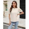 imageBlooming Jelly Womens Short Sleeve Blouse Business Casual Dressy Tops Ribbed Summer Stylish Work ShirtsApricot