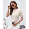 imageBlooming Jelly Womens Short Sleeve Blouse Business Casual Dressy Tops Ribbed Summer Stylish Work ShirtsApricot