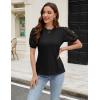imageBlooming Jelly Womens Short Sleeve Blouse Business Casual Dressy Tops Ribbed Summer Stylish Work ShirtsBlack