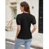imageBlooming Jelly Womens Short Sleeve Blouse Business Casual Dressy Tops Ribbed Summer Stylish Work ShirtsBlack