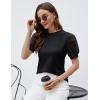 imageBlooming Jelly Womens Short Sleeve Blouse Business Casual Dressy Tops Ribbed Summer Stylish Work ShirtsBlack